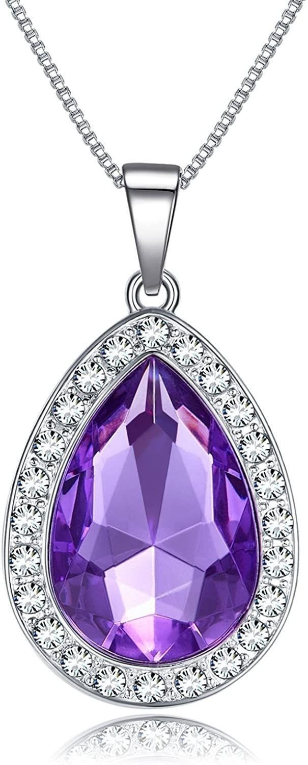 Purple Amulet Large Teardrop Girls Beautiful Necklace Item image 2