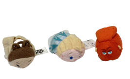 Disney Tsum Tsum Plush Lot 3 Star Wars Leah Frozen Elsa Finding Dory Hank - £11.84 GBP