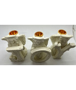 Holiday JOY Angel Bisque Porcelain Candleholders Table Decor in BOX by A... - $16.82