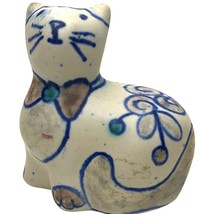 Vintage Tonala Mexican Folk Art CAT Figurine Miniature 2.5” Primitive Mexico - £19.34 GBP