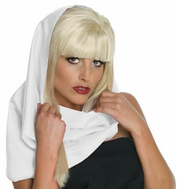 White Lady GaGa Headscarf Medieval Riding Hood Vamp Wrap Elven Queen Gal... - $8.86