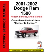 Dodge Ram 1500 Repair Service & Shop Manual (2001-2002) Instant Download PDF - $9.95