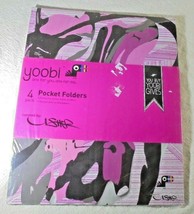 4 Pocket Folders Yoobi curated by Usher Pink Back to School Office NEW - £5.91 GBP