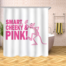 Pink Panther Print Waterproof Shower Curtain Polyester Bathroom Decor Curtain70&quot; - £13.38 GBP+