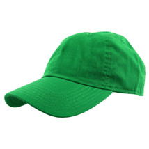 Kelly Green Baseball Cap Plain Polo Style Washed Adjustable 100% Cotton - £12.58 GBP
