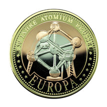 Belgium Medal 2008 Atomium Brussels 35mm Silver, Copper &amp; Gold Plated 02131 - $26.99