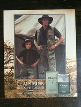 Vintage 1986 Chaps Musk Cologne by Ralph Lauren Full Page Original Ad - 721 - $6.64