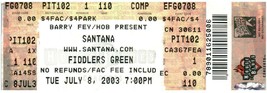 Santana Concert Ticket Stub July 8 2003 Greenwood Village Colorado - £11.60 GBP