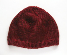 soft eco-friendly handmade seamless burgundy merino wool men beanie - £19.61 GBP+