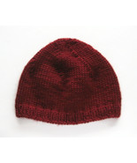 soft eco-friendly handmade seamless burgundy merino wool men beanie - £18.67 GBP+