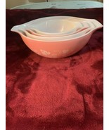 Set of 4 Pyrex Gooseberry Pink Cinderella Mixing Bowls Vintage 441 442 4... - £371.57 GBP