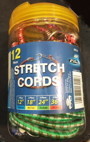 12 Piece Stretch Cords (Bungee) - $10.18