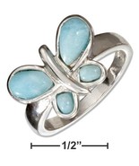 Sterling Silver Larimar Butterfly Ring - $119.99