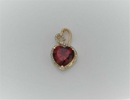 3.00Ct Heart Cut Simulated  Ruby  Wedding Pendant 14K Yellow Gold Plated Women - £79.12 GBP