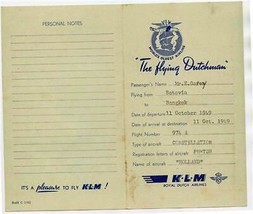 The Flying Dutchman 1949 Passenger Information From KLM Royal Dutch Airlines - $37.62