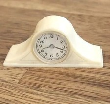 Renwal Dollhouse White Mantle Clock No. 14 Made in USA EUC Vintage 1950&#39;s - £10.21 GBP