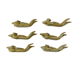 Animal Chopstick Rest Set of 6 In Porcelain Unknown if Alligator Turtle Dog - $31.18