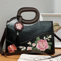 Embroidery Cheongsam Women Leather Bag Chinese Style Retro Tassel Handbag Large  - $120.10