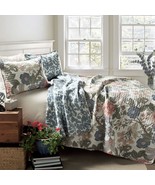 Lush Decor Floral Sydney 3-Piece Quilt Set Reversible Bedding (King), Le... - £86.24 GBP