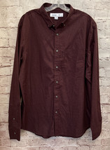 Old Navy Mens Button Up Shirt SLIM FIT Burgundy Long Sleeve Size XL NEW - $25.60