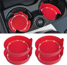 Car Cup Coaster Universal Non Slip Cup Holders Bling Crystal Rhinestone ... - £14.49 GBP