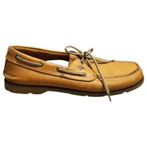 Sperry Top Sider Boat Shoes Mens Size 10 Brown Leather Logo Low Top Lace Up - £32.27 GBP