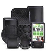 Nutrichef 10-Piece Non-Stick Baking Pans Set - Deluxe Carbon Steel, Black - $54.99