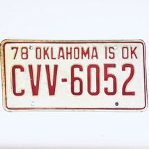 1978 United States Oklahoma Oklahoma Is OK Passenger License Plate CVV-6052 - €11,20 EUR