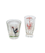 Tequila Sauza Red Rooster 3&quot; tall Shot Glass &amp; Federal Cock Fighter Chic... - $11.88