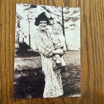 Old Vintage Photo B &amp; W Ugly Woman Holding Baby Printed On Kodak Royal Paper - £7.75 GBP