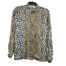Yves St. Clair Womens Size 10 Top Animal Print Blouse Leopard Hidden But... - $11.07