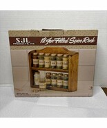 Vintage 12 Jar Filled Spice Rack by SJL 11 Jars included Retro Kitchen - $60.00