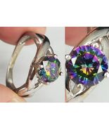 size 8 sterling silver &amp; multi-color gemstone ring 925 ESTATE SALE - €36,85 EUR