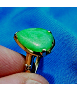 Earth mined Jadeite Jade Deco Engagement Ring Antique Solid 14k Gold Sol... - $5,315.25