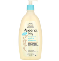Aveeno, Baby, Daily Moisture Wash &amp; Shampoo, Lightly Scented, 18 fl oz (... - £31.96 GBP