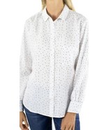 JACHS Girlfriend NY ~ White w/Polka Dot Print ~ Button Up Blouse ~ Size XL  - $20.00