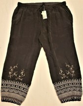 Johnny Was Brantley Embroidered Drawstring Pants Sz-2X Iron Steel - £119.60 GBP