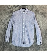 Gitman Bros Shirt Mens Medium Blue Button Up Casual Preppy Dress Longsleeve - $20.77