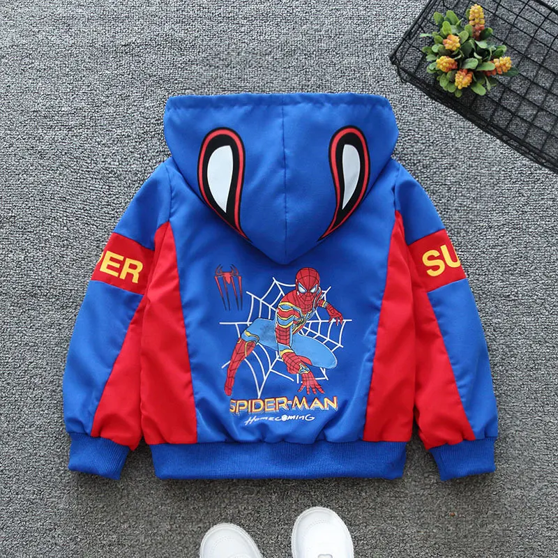 Play Spiderman Hooded Jackets Girls Boys 2022 Spring Autumn Sports Coats 1-6 Yea - £25.21 GBP