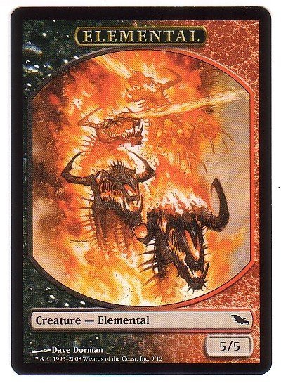 Magic MTG Promo Token Red/Black Elemental Card Shadowmoor - NM - $1.55