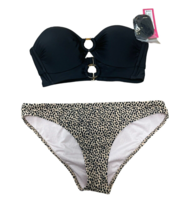 Shade &amp; Shore Ribbed Leopard Cheeky Bikini Bottom +NEW Top Womens Small Swimsuit - £11.95 GBP