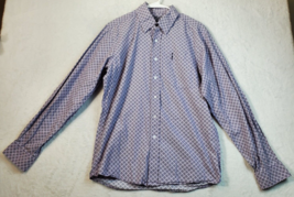 Cinch Dress Shirt Mens Small Purple Geo Print Long Sleeve Collar Button Down EUC - £11.92 GBP