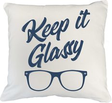 Make Your Mark Design Keep It Glassy. Cool White Pillow Cover for Optome... - $24.74+