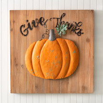 Rustic Pumpkin wood wall sign - Give Thanks - £38.49 GBP