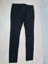 Zara Basic Blue Five Pocket Brocade Print Jeans Pants USA Sz 4 Eur 36 - $5.69