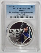 Star Trek Discovery Michael Burnham 1 Oz PCGS PR69 Silver Proof Tuvalu Coin 2018 - £88.84 GBP