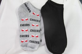 Ladies 2 pr. Low-Cut Socks (new) CHEERS - GRAY &amp; BLACK - £7.45 GBP