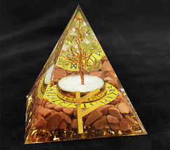 Lun Runes Wealth Crystal Pyramid Reiki Amethyst Energy Healing Meditatio... - $14.99