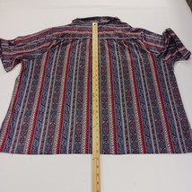 Vintage Paisley Blouse Top Notch Short Sleeve Collared Shirt Women’s Chest 54" image 5