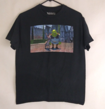 DreamWorks Shrek Unisex Black T-Shirt With Shrek &amp; Donkey Design Size Medium - £7.61 GBP